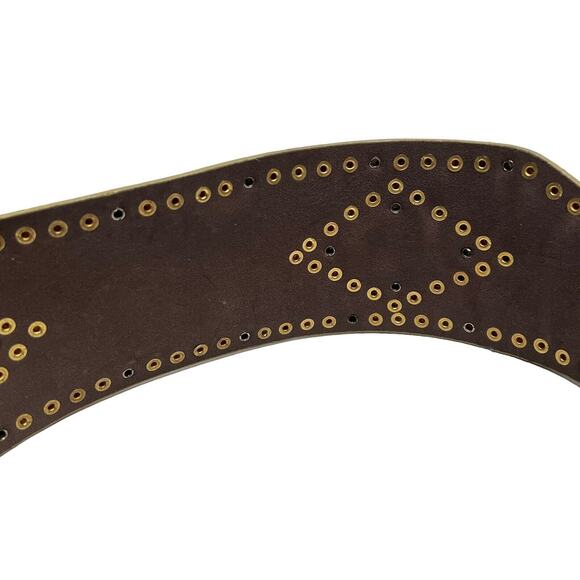 Vtg 80's Wide New Wave Avant Garde Artsy Runway Glam Studded Belt SZ S/M - Picture 11 of 11